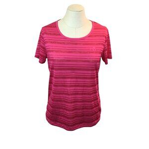 Kari Traa Womens Medium Pink Striped Polyester T-Shirt